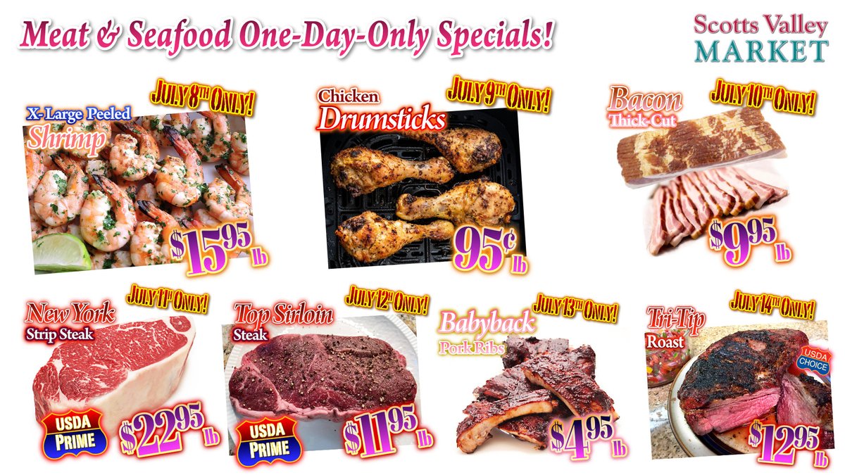 SVMkt's tweet photo. Don’t miss our “ODO” One-Day-Only Meat &amp; Seafood Sales this week! https://t.co/XoKe07FVvS