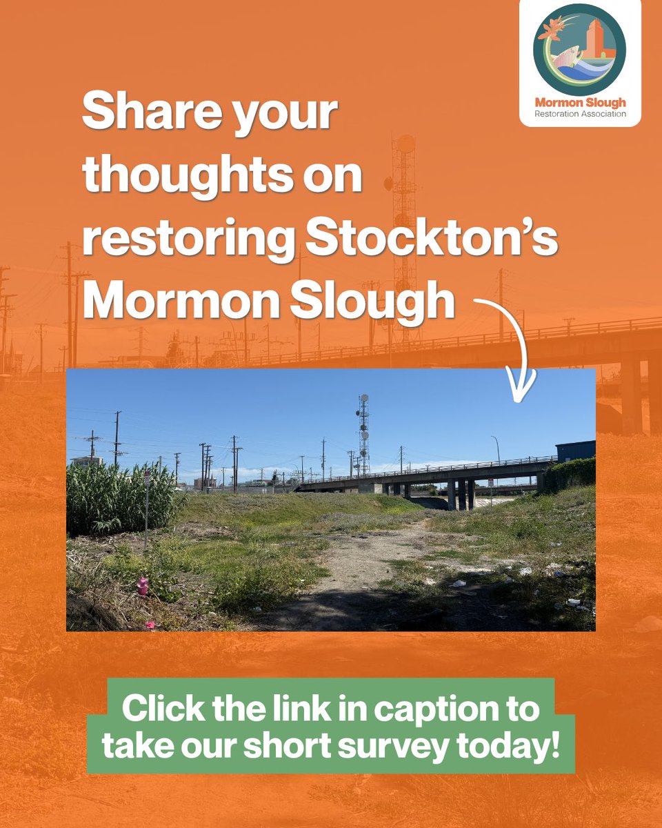 RestoretheDelta's tweet photo. 🌿 Our Mormon Slough Restoration Association wants to hear from you!

Share your feedback on preliminary design concepts for two priority restoration sites along Stockton's Mormon Slough:

- the Emergency Food Bank
- Solari Ranch

🔗 Take the survey: https://t.co/45nhZxpQTL https://t.co/phf7DGBLUf