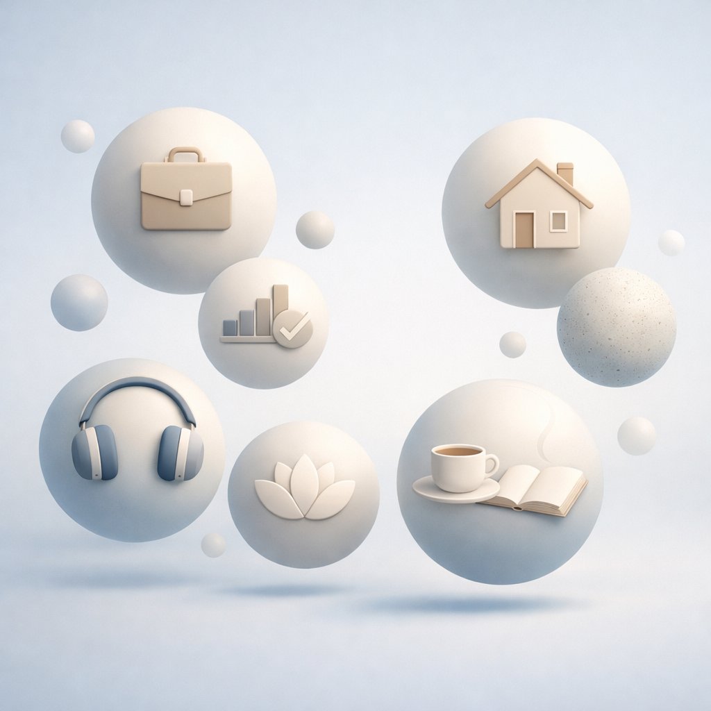 LokusLife's tweet photo. Overwhelm and guilt can blur what matters. Lokus uses gentle spheres to separate your priorities and offer calm, not pressure. No deadlines, no notifications—just clarity and presence. Let planning feel like self-care. Discover a quieter way. https://t.co/isoEgsHGDx