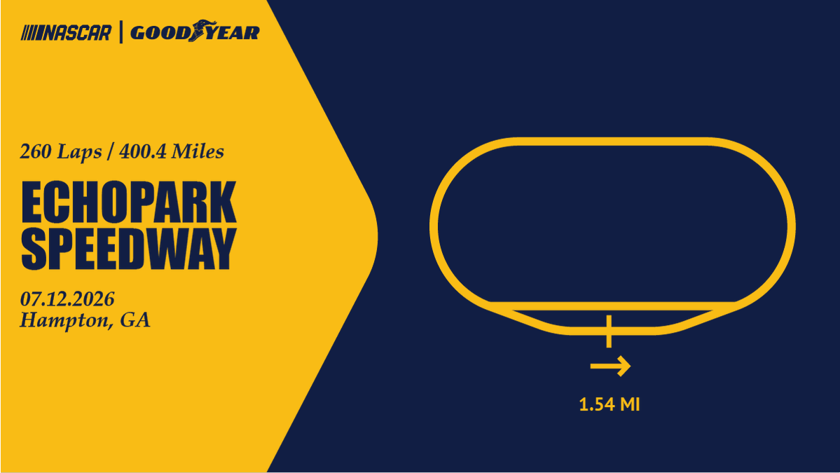 GoodyearRacing's tweet photo. Attention, tire nerds. 

Not every track earns its own tire…EchoPark Speedway does. 

A proven Cup setup. A new right-side construction for the O’Reilly Auto Parts Series. 

Now let’s see who puts it to work. 🏁 https://t.co/tg4rG21oM6