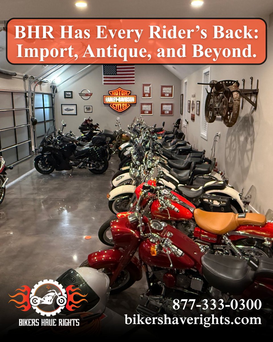 BikersHaveRight's tweet photo. Different builds. Same mission. Whether you ride a Harley, an import, or a classic older than half the road, Bikers Have Rights has your back. Take a peek inside the BHR Garage.

#BikersHaveRights #BHRGarage #EveryRider #VintageMotorcycles https://t.co/76Z0l7Yq92