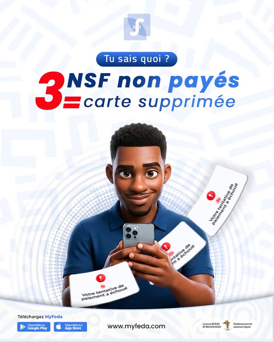 MyFeda_'s tweet photo. Tu n'as pas toujours le temps de surveiller
MyFeda le fait pour toi💙

Un garde-fou intelligent

Parce que ton argent mérite d'être protégé même quand tu n'y penses pas
Désormais quand tu as 3 tentatives échouées et que ta carte n’a aucun solde, elle est désactivée = supprimée https://t.co/iMzH6h9s10
