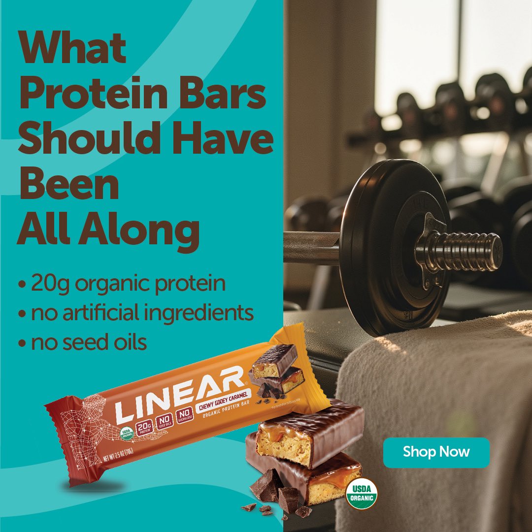 muscle_fitness's tweet photo. Built for people who actually read the nutrition label.
20g protein. No compromises.
Linear Bar — what protein bars should have been all along. @linear_bar https://t.co/DMngIzgTVm