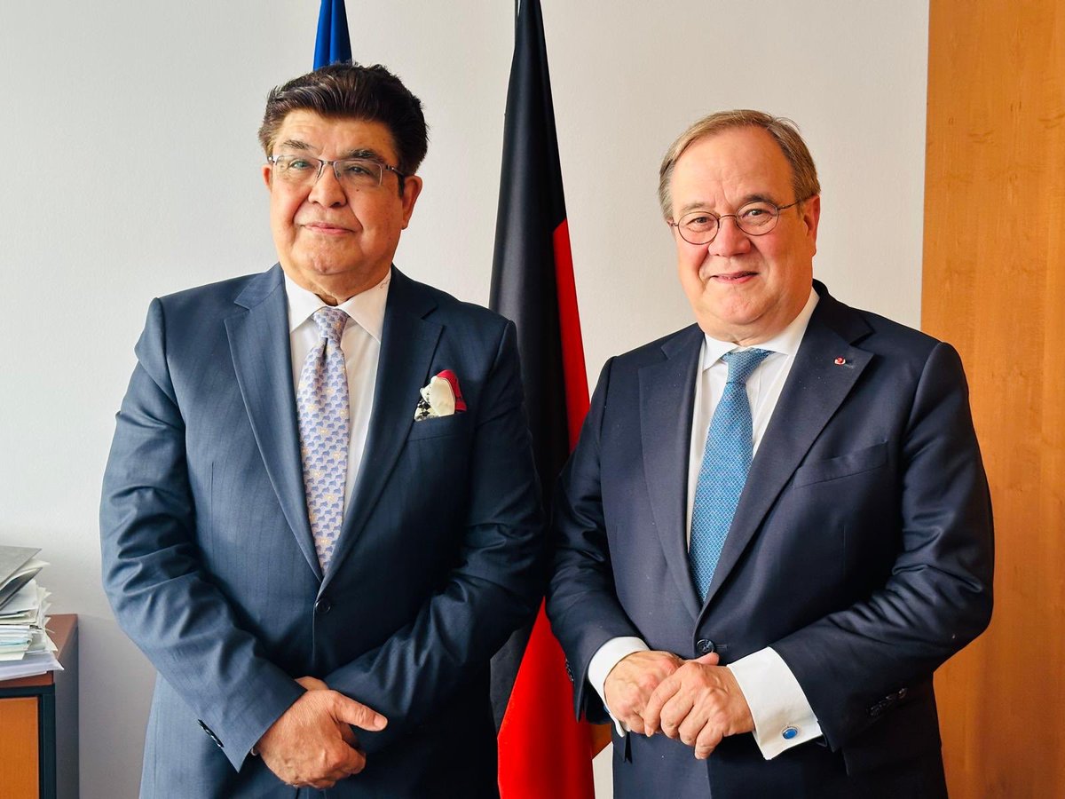 HamidSidig's tweet photo. Productive meeting today with Dr. Armin Laschet, Chairman of the Foreign Affairs Committee, to discuss the situation of Afghan refugees and current affairs in Afghanistan. I appreciated the thoughtful exchange and Germany’s continued attention to the Afghan people during this difficult time.