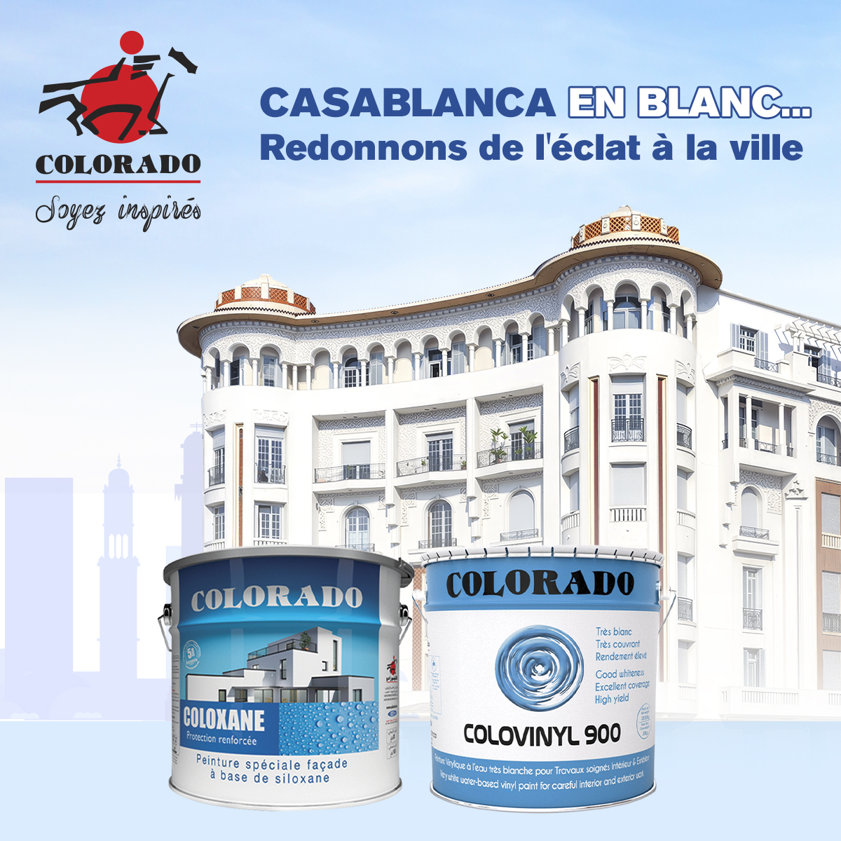 Coloradomaroc's tweet photo. Redonnez de la blancheur et de l'éclat aux façades du Grand Casablanca avec Coloxane et Colovinyl900

#Coloxane #Colovinyl900 #ColoradoPeintures #CasablancaEnBlanc #EclatEtBlancheur #RénovationFaçade #EmbellissementUrbain https://t.co/8ot7YDf0O4