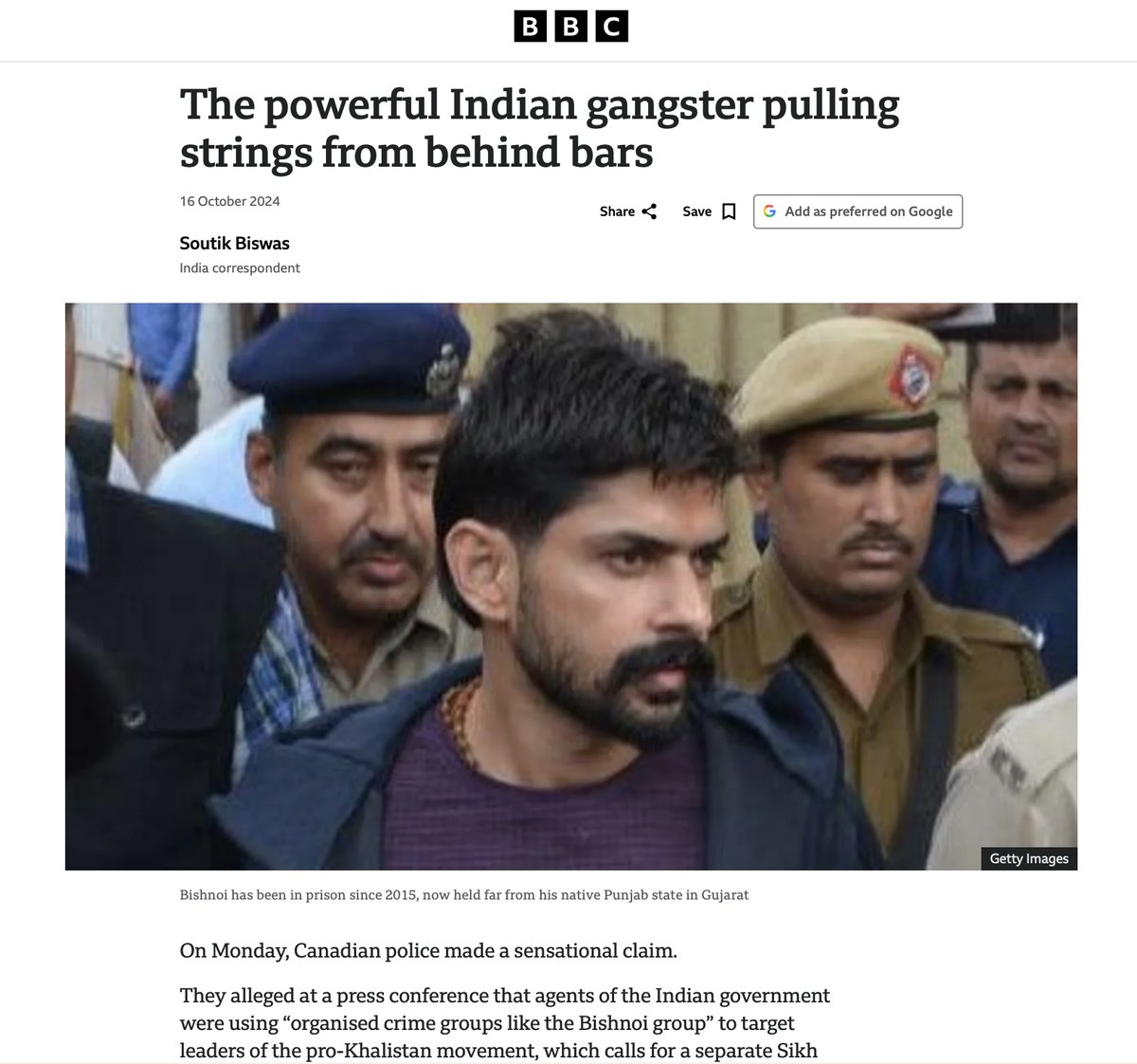 RBarucha's tweet photo. @FBIDirectorKash @FBI Unfortunatly for FBI , Govt. of India is shielding these gangster and allowing them to operate from Jail.
Home Minister Amit Shah, PM Modi and NSA Ajit Doval are directly involved in protecting Bisnoi.
They use him to do their dirty task. https://t.co/ahHUh4XxQa