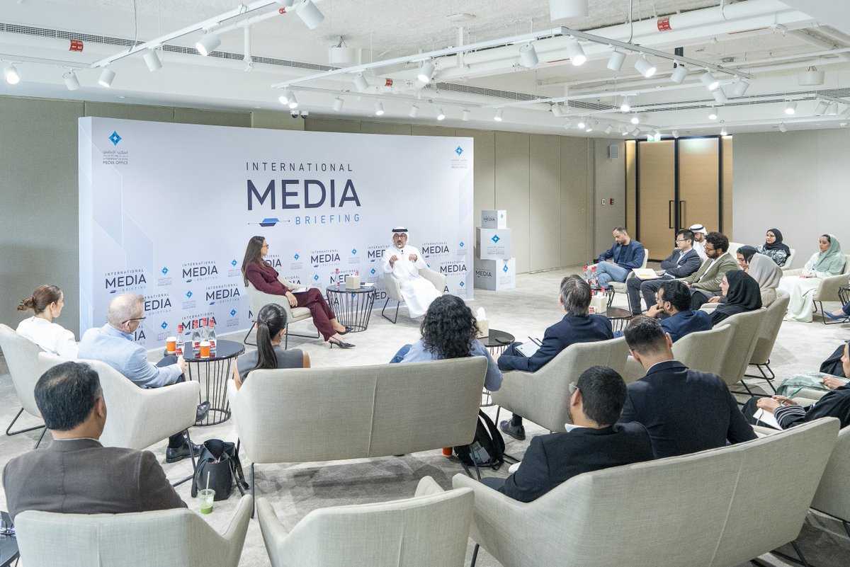 DXBMediaOffice's tweet photo. Mona Ghanem Al Marri, Vice Chairperson and Managing Director of the Dubai Media Council and Director General of the Government of Dubai Media Office: The International Media Briefing series is designed to encourage thoughtful dialogue and provide deeper context around the themes shaping the next chapter of Dubai’s evolution. It creates an opportunity for international media to engage directly with the leaders driving the emirate’s development and to better understand the strategies behind its continued progress.