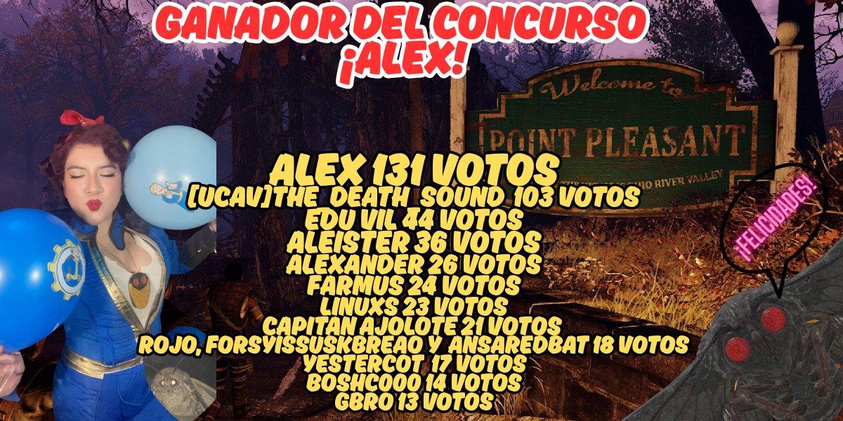 PauReinapolilla's tweet photo. Felicidades a Alex también a Alex_l002  y a LordManucho espero que más participen en nuestros sorteos y concursos. 
#fallout #fallout76 #fallout4 #falloutcommunity #fallout76community #doom #doomthedarkages #idsoftware #Xbox #Bethesda https://t.co/cugv4L166S