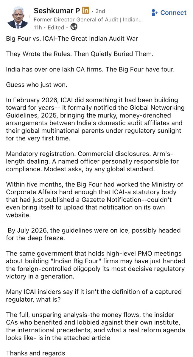 akhilpachori's tweet photo. How the government is going to take things forward for Indian Big Firms if even #ICAI is not in a position to put these Guidelines, which is the first step in implementing guidelines.. https://t.co/dCIwc3PVrE