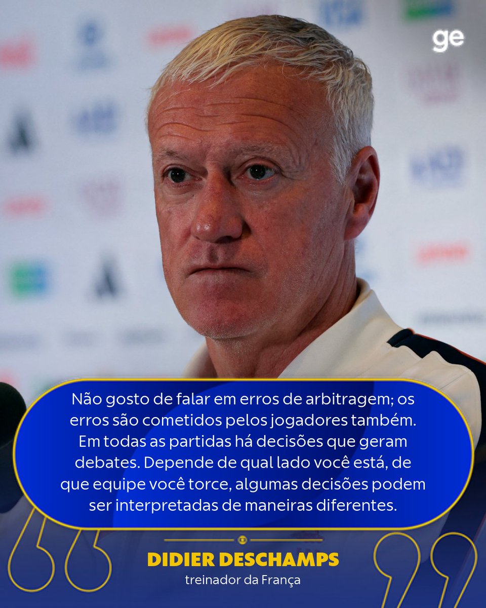geglobo's tweet photo. Em entrevista coletiva, Didier Deschamps falou sobre a arbitragem da Copa do Mundo.

📷: Reuters

#CopaNaGlobo #Franca #ge2026 #Futebol https://t.co/vai0MkuTdN