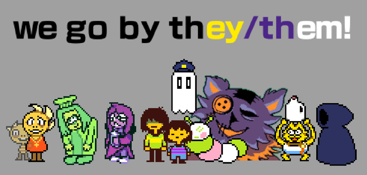 Zaqachu's tweet photo. all the characters i could find who actively go by purely they/them https://t.co/TSgYy1VtyE