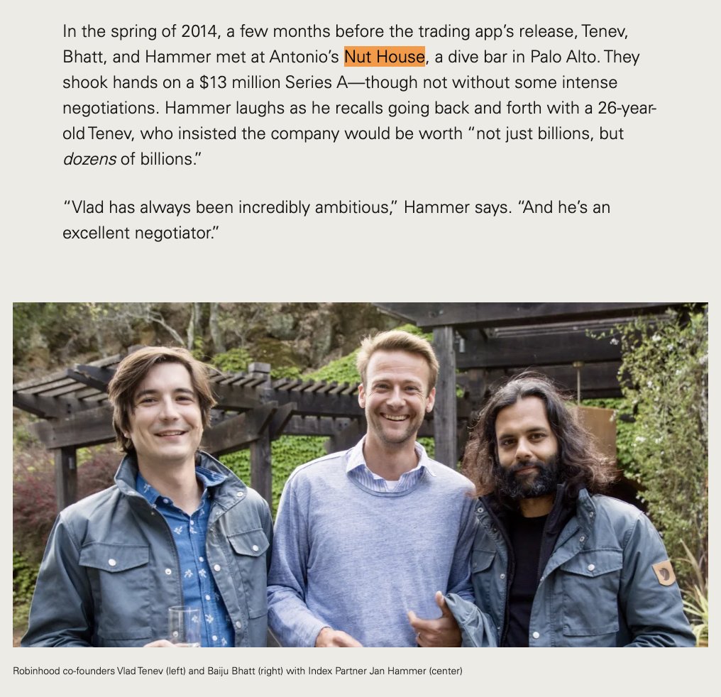 _NutHouse_'s tweet photo. in 1972 a dive bar opened in palo alto.
free peanuts, dispensed by a gorilla in a cage.

in 2014 @vladtenev  shook hands on @RobinhoodApp's series A at that bar. under that gorilla.

jan 28, 2021: robinhood cages the apes. buy button gone.

feb 2, 2021: the actual gorilla gets hauled off to an auction house. still in its cage.

that same week someone flew a plane over the coast:
"SUCK MY NUTS ROBINHOOD"

they never knew where the nuts came from.

$NUTHOUSE. on robinhood chain. the nuts came home.

apes together strong 🦍🍺