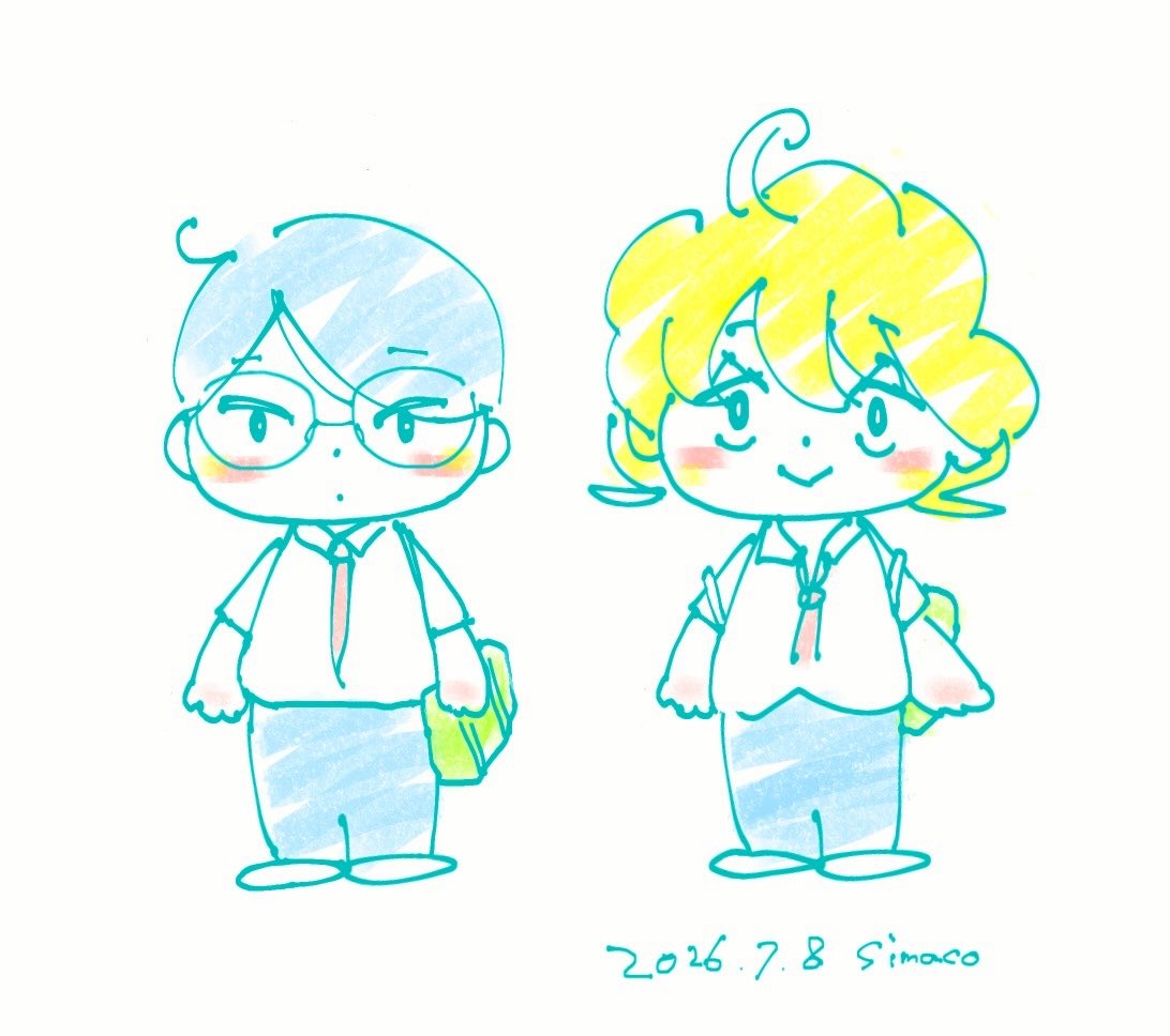 sima40405's tweet photo. 先日使ったペン先と色合いが自分好みで同じ組み合わせでお絵描きしたくなった。楽しい。
#同級生シリーズ
#doukyuusei https://t.co/0URrrSUU8c