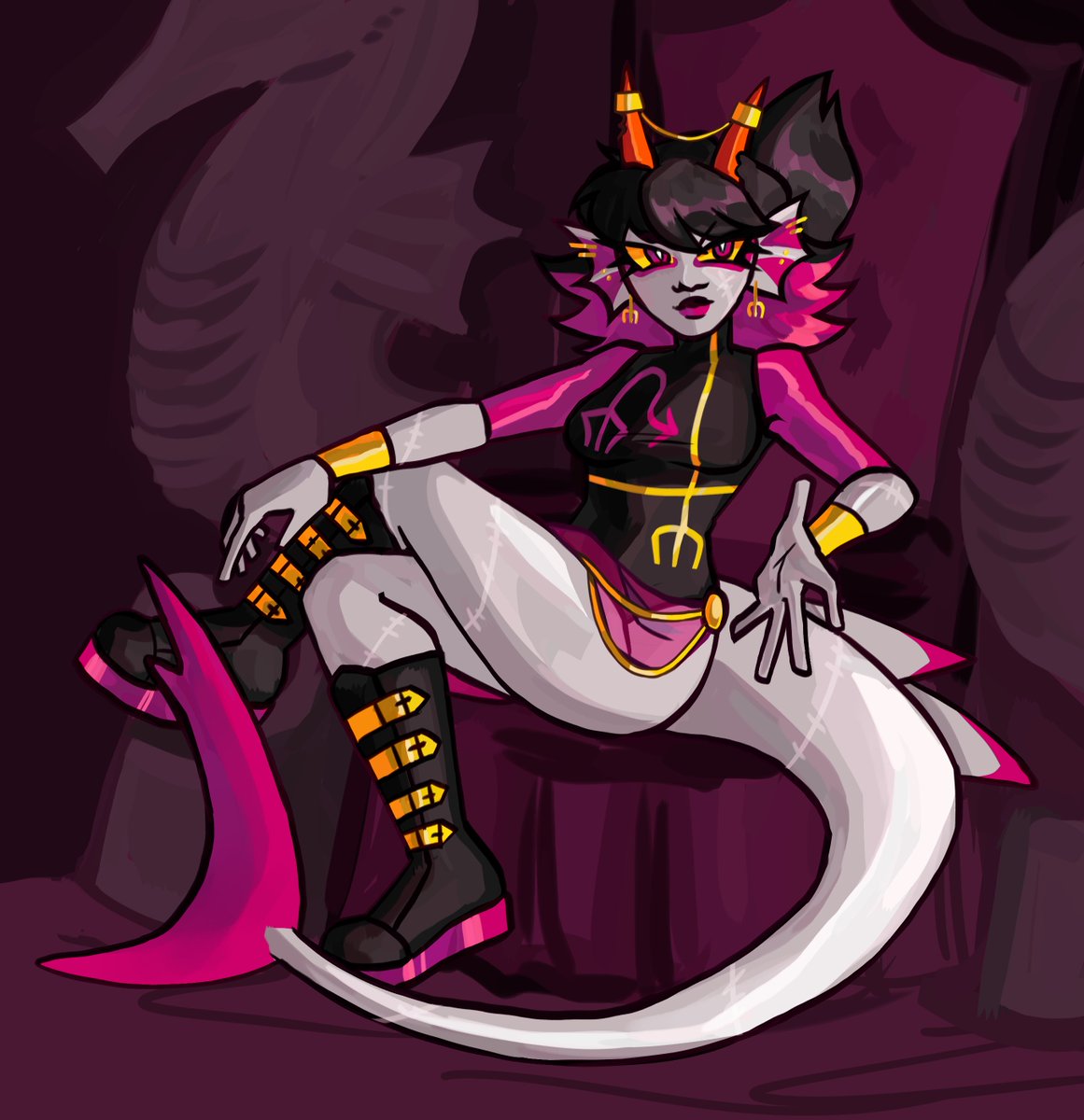 rodeowzrd's tweet photo. first artfight attacks for @KittyFrog_0 and @cloudycatastrop i heart fuchsia bloods!!!! https://t.co/DN75WzHJEW