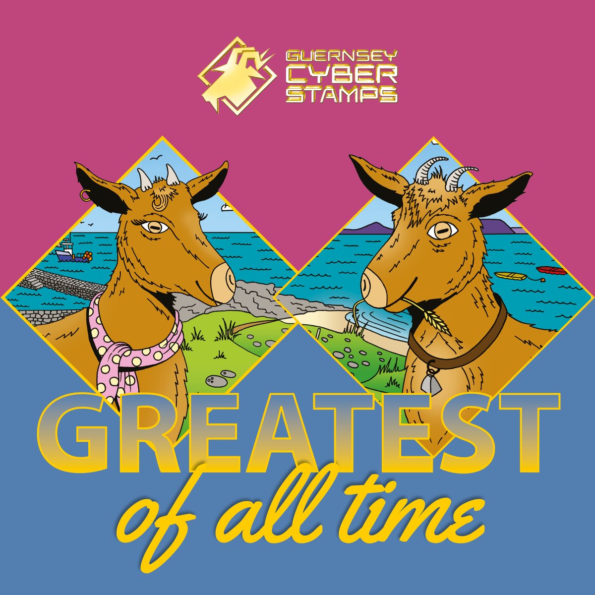CyberstampsGsy's tweet photo. The countdown is almost over - just one day to go until our new #Cyber #stamp Collection is released!
Featuring Billy the Kid and Nanny the Kid, this latest issue celebrates the #Royal #Golden #Guernsey #Goat and the next generation of collectors. Every Cyberstamp unlocks a personalised digital goat with its own unique traits, accessories and rarity level.
Don't miss your chance to add a truly one-of-a-kind collectible to your collection.
* Available from 16 July
* Limited-edition issue
* Physical stamp + digital twin
Discover more:
https://t.co/6QXD3PlIgN
#Cyberstamp #GuernseyStamps
#CollectingTheFuture
#RoyalGoldenGuernseyGoat #Philately.