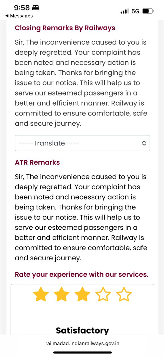 ashu1981prabhat's tweet photo. @drmbct @RailwaySeva Matter close bhi ho gya aur solution ka pata nhi..😊 @AshwiniVaishnaw  Sir, @RailMinIndia  ki service 🙏 ye toh Mumbai Delhi ki baat hai, pata nhi chhote shahar mein kya haal hoga ? https://t.co/ChhpNccLF2