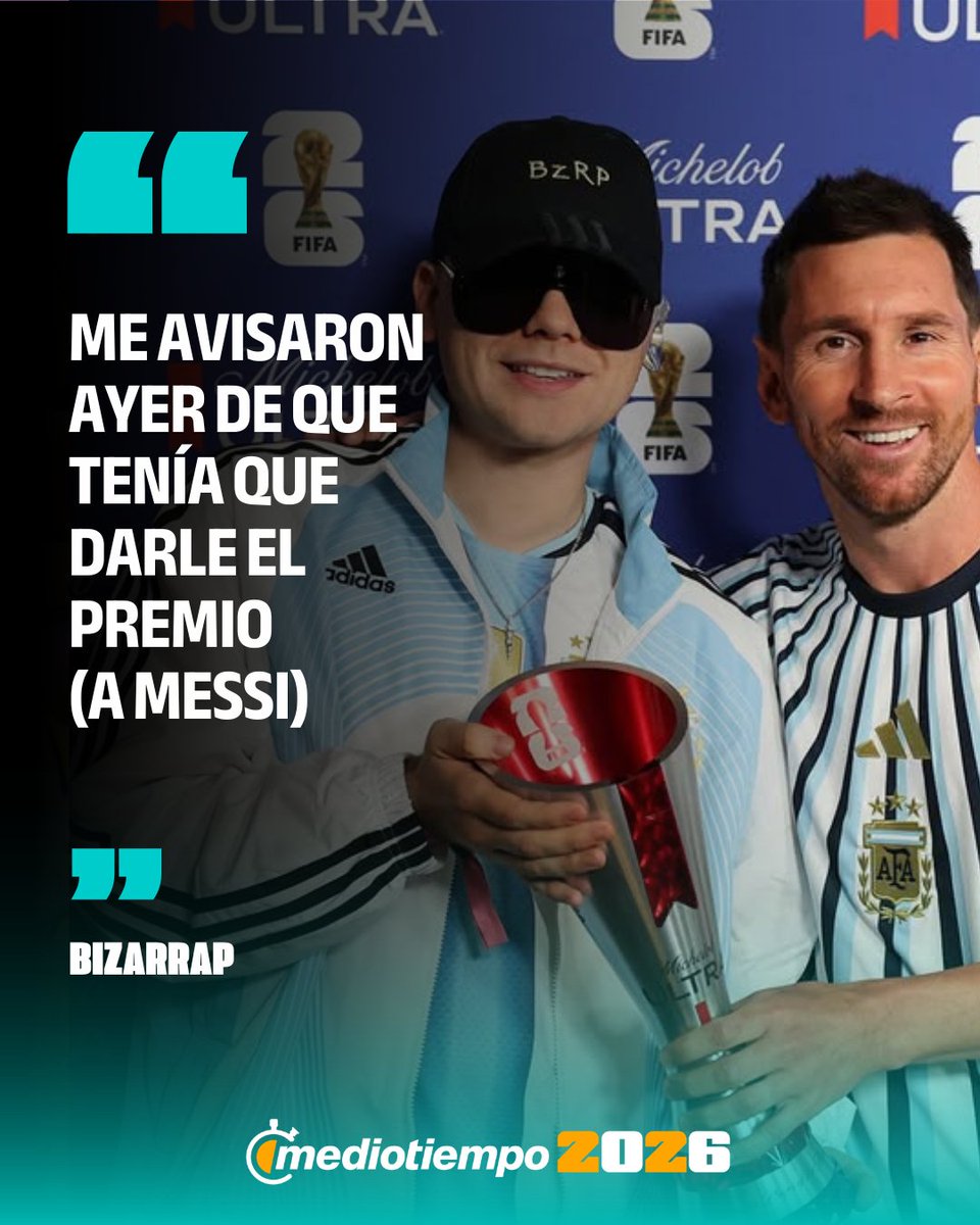 mediotiempo's tweet photo. ¿YA ESTABA ARREGLADO? 🤔

El famoso productor musical Bizarrap, genera más POLÉMICA con declaración tras entregar MVP a Messi del juego contra Egipto

📷 bizarrap

#MT2026

https://t.co/gKmA6hqszY https://t.co/QD063kDtHc
