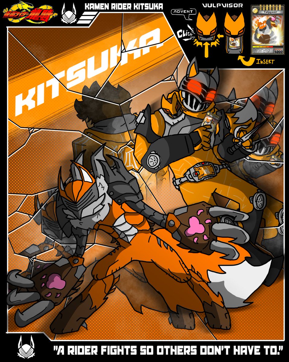 gossboi's tweet photo. A fan made Mirror rider!
Kamen rider Kitsuka with his Vulpgazer mirror monstah
#kamenrider #KamenRiderRyuki https://t.co/UvjFxRNbsz