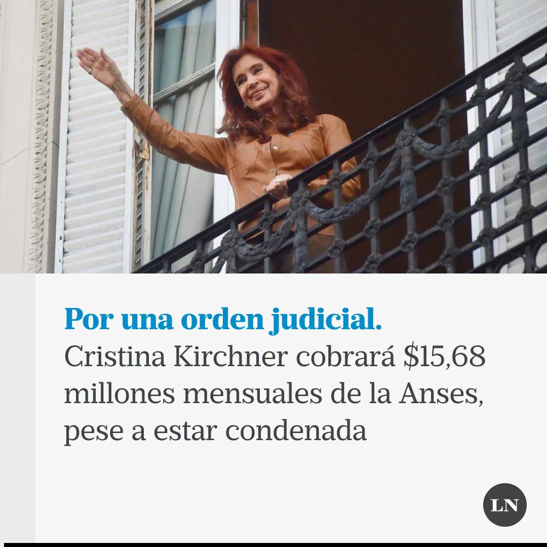 LadyAMA01091892's tweet photo. Ahí tienen. No es Milei . Es la justicia de 💩 que tenemos.  Una vergüenza el estado pagando a una condenada a prisión por robarle al estado.  Son un asco. https://t.co/LwLn0zDOAH