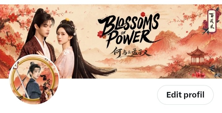 BlossomsofPower's tweet photo. Example:

Hope Blossom of Power become a blockbuster historical drama in this year. Shen Xi He &amp; Xiao Yong’s is the perfect chemistry of love bridled by fate. So, let’s get gratify opportunity! 

#BlossomOfPower 
#BloomWithBOP 
#百花杀 
#HeYu #MengZiyi https://t.co/8DPEFNVepG