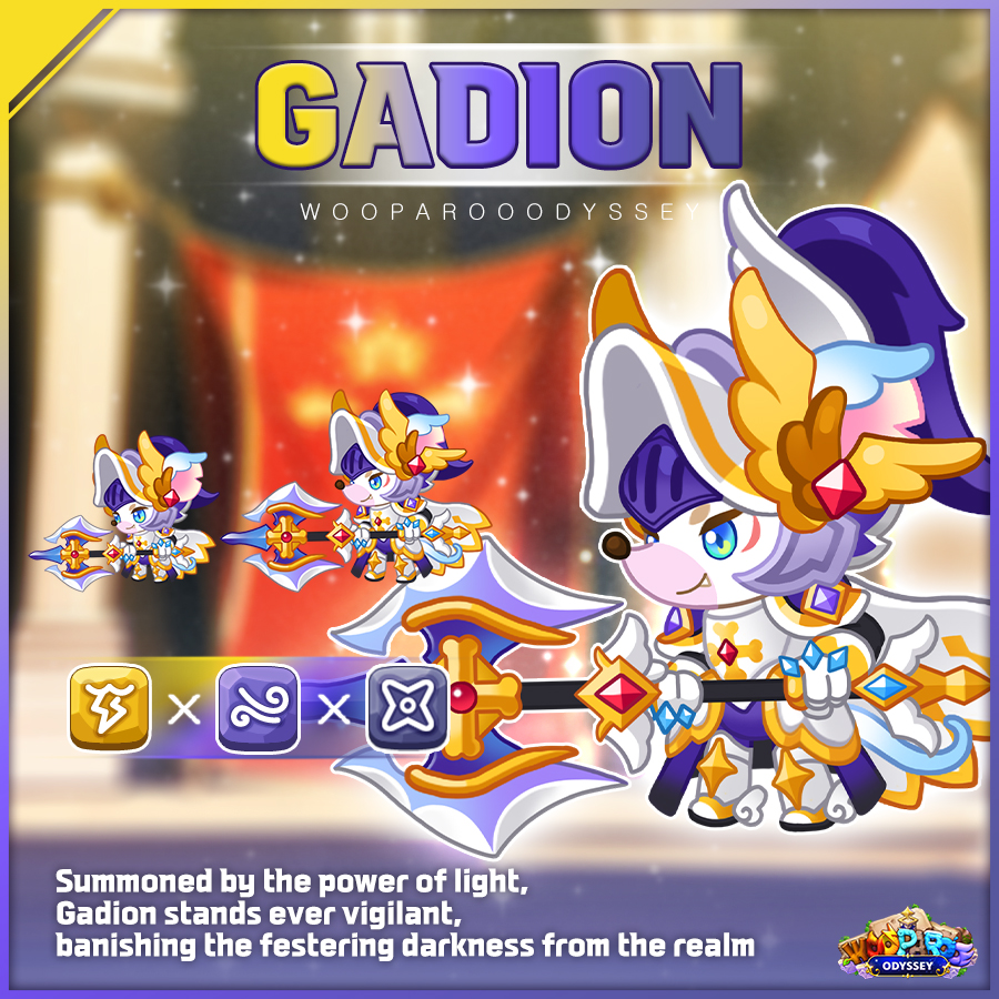 WooparooOdyssey's tweet photo. Meet Gadion, one of the Wooparoos you'll be able to meet in Wooparoo Odyssey!⚡🌀⚔️

#WooparooOdyssey https://t.co/hJLpdD0mWo