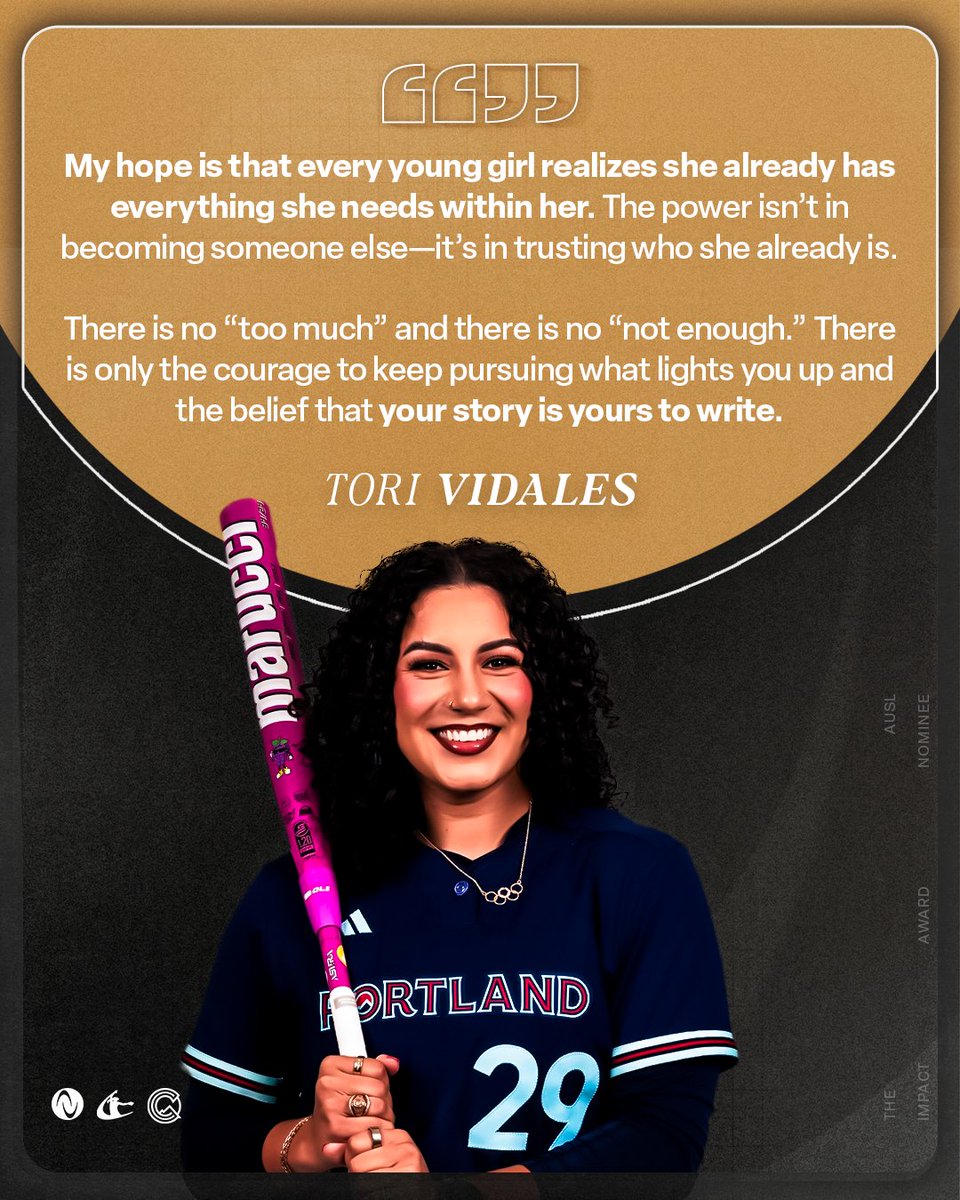 AUProSports's tweet photo. "My hope is that every young girl realizes she already has everything she needs within her."

AUSL Impact Award Nominee Tori Vidales knows that the power to be successful isn't in becoming someone else, it's in trusting who you are. https://t.co/GodYfIOck0