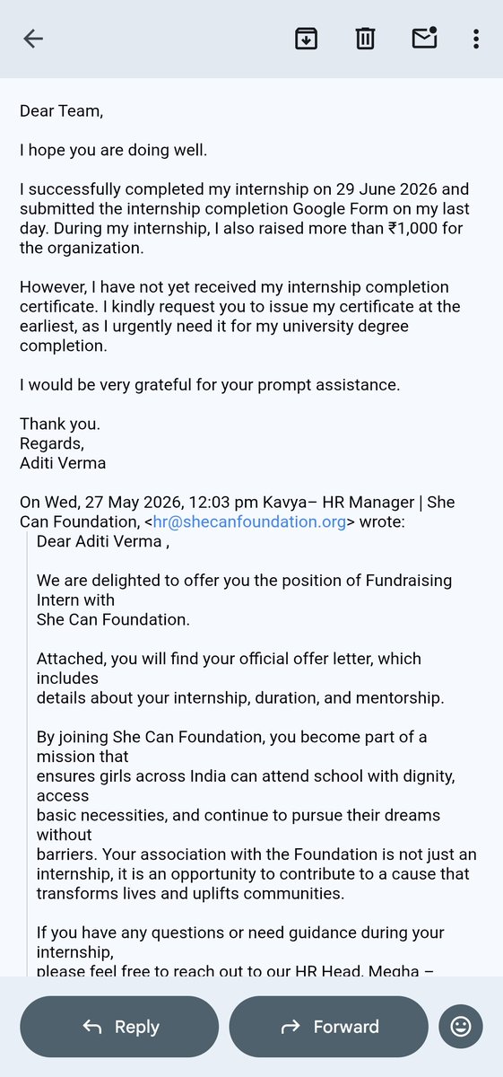 vermaade's tweet photo. I've sent emails, WhatsApp messages, and made phone calls.
None of these have resulted in any meaningful response regarding my certificate or pending queries.
I'm attaching screenshots so people can verify my claims themselves. https://t.co/bHozB908G2