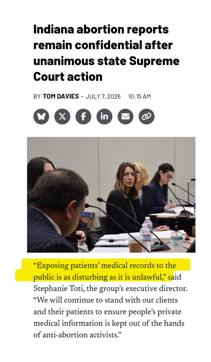 DoomScroling's tweet photo. In a WIN for basic medical privacy rights, the Indiana State Supreme Court has ruled that terminated pregnancy reports are protected as they are patient medical records &amp; therefore cannot be publicly released, regardless of how much anti choice groups demand they be released. https://t.co/3B9tGhDIXD