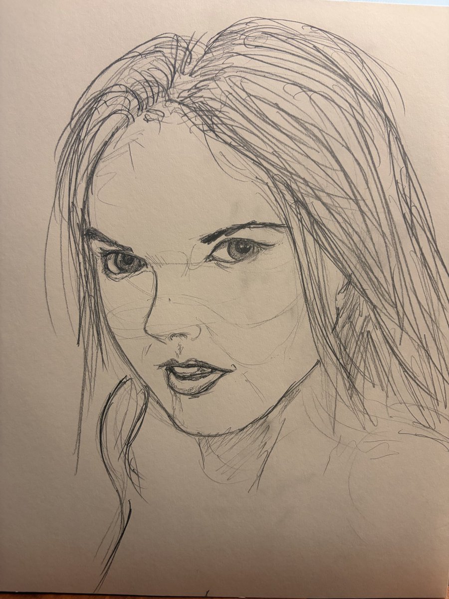 RonchyArt's tweet photo. Loose sketch of @DillionHarper that I’m working on (while being severely distracted 🥵😈) - should I add some finishing details? One of the best faces out there! https://t.co/ocn3qWJS4r