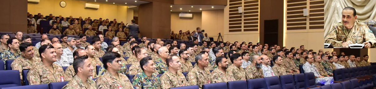 Mawriakhan's tweet photo. Field Marshal Asim Munir visited NDU, Islamabad, addressing graduating officers. He stated that state-sponsored proxies trying to destabilize Pakistan will fail. Terrorism from across borders will be crushed, and wars are won through faith and unity, not media rhetoric. https://t.co/wNDDuc4IQz