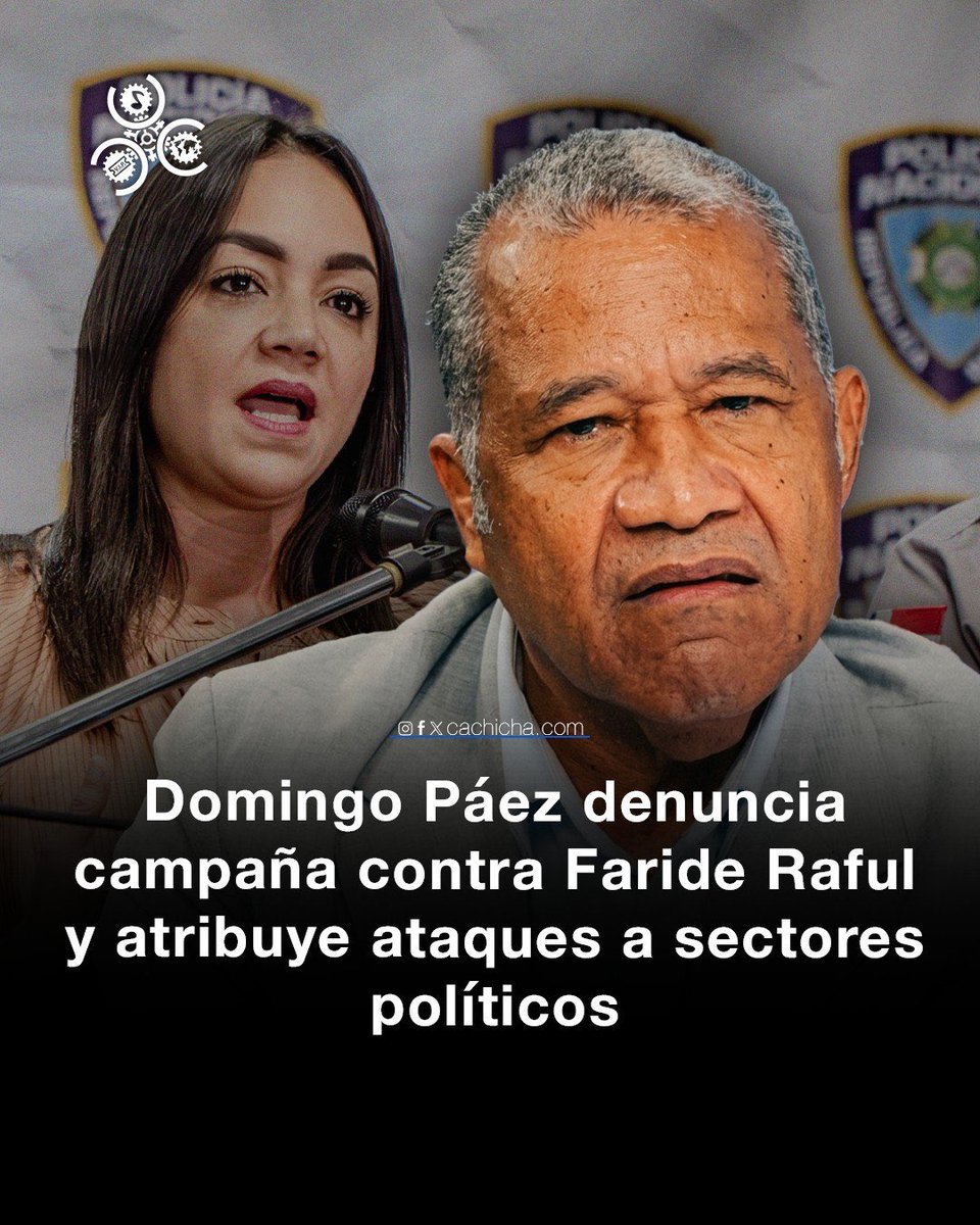 cachicha's tweet photo. Domingo Páez aseguró que existe una campaña dirigida contra la ministra de Interior y Policía, Faride Raful, impulsada por sectores políticos y grupos que, según afirmó, se benefician del desorden y la corrupción. Sostuvo que la indignación generada por la muerte de Darling Mercado está siendo utilizada con fines políticos para desacreditar la gestión del Ministerio de Interior y Policía, en lugar de enfocar el debate en la necesidad de combatir las malas prácticas dentro de la Policía Nacional y fortalecer el proceso de reforma de la institución.

¿Qué opinas? 

Video vía: Panorama FM