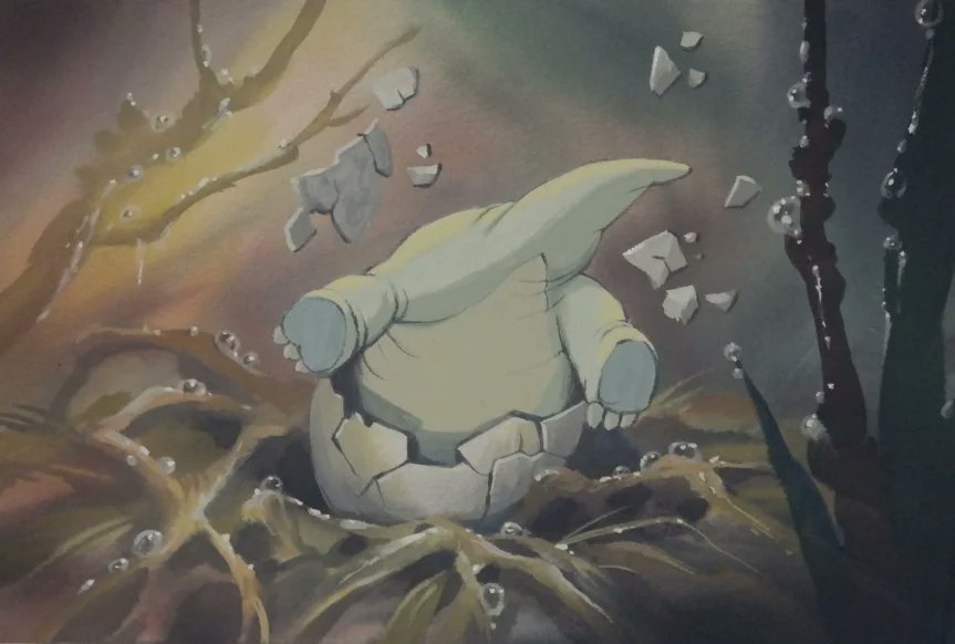 Animated_Antic's tweet photo. Here's some concept art from The Land Before Time. This will always be one of my favorite Don Bluth films because of how sweet it is and how strong the Bambi influence is in this film. https://t.co/1sbozkqAku