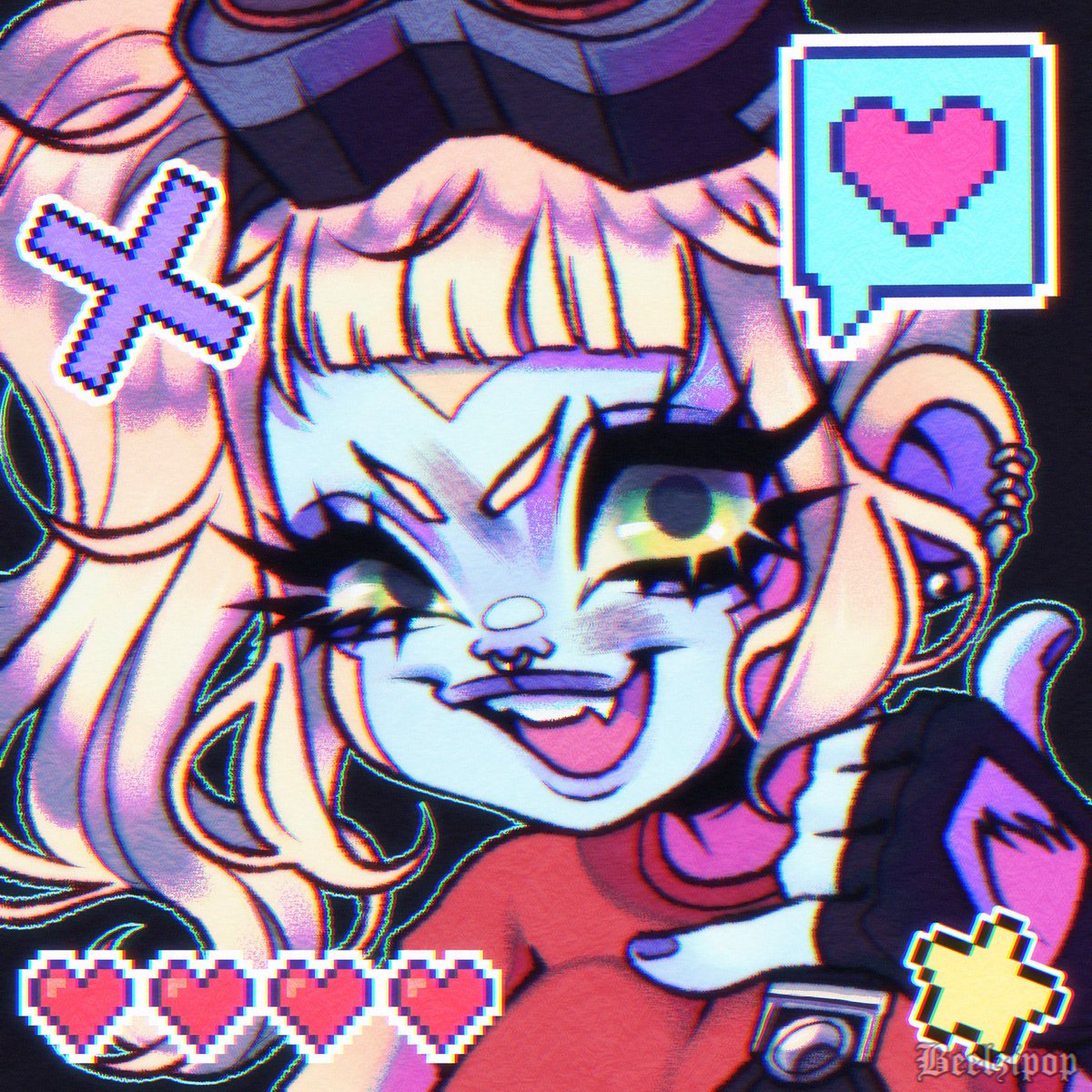 beelzipop's tweet photo. My Neon Odyssey bitling, Roxie Sprocket 🔧 https://t.co/xWHSoVRrFW