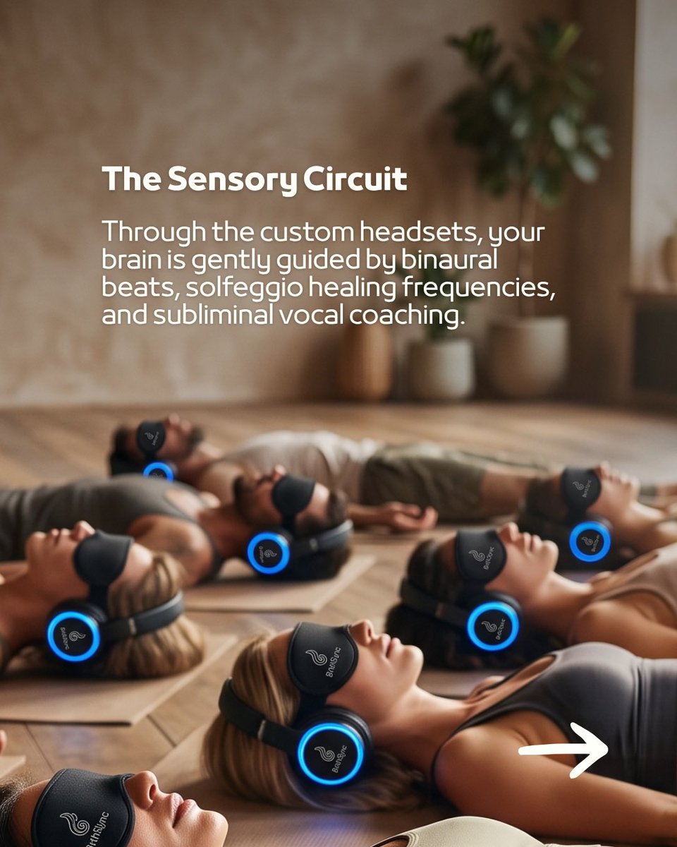 BrthSync's tweet photo. Hello, meet BrthSync.

We designed a multi-sensory environment that stops the mental chatter by changing the biological channel.

🎧 Click the link in our bio to view our upcoming schedule and secure your mat.

#BrthSync #NervousSystemReset #SomaticHealing #BreathworkJourneys https://t.co/oYx7o9sRDt