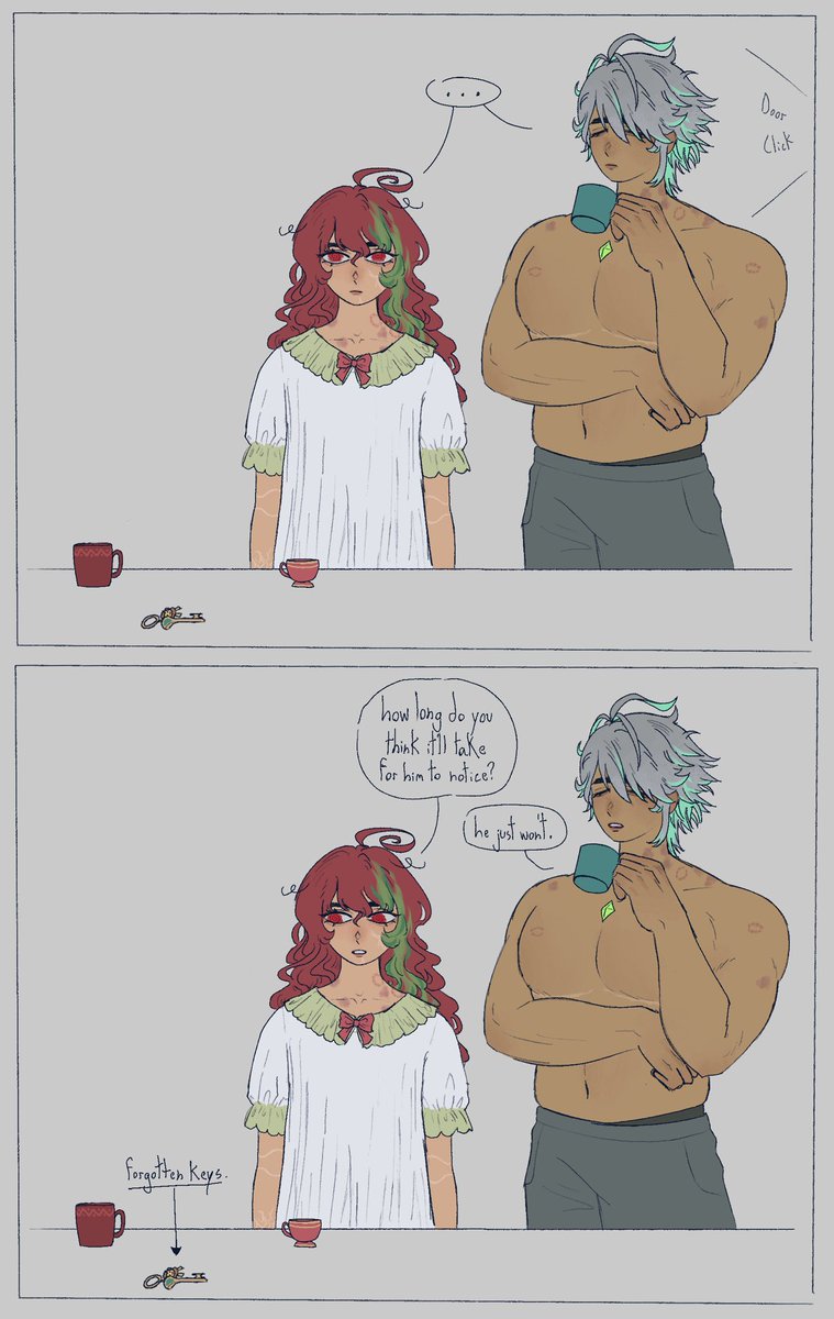 helinthos's tweet photo. #TopKavehWeekSFW ⚠️ selfship
Day 4: Morning Routine
#Kaveh #Alhaitham #yumeship https://t.co/Vj7kQG4so2