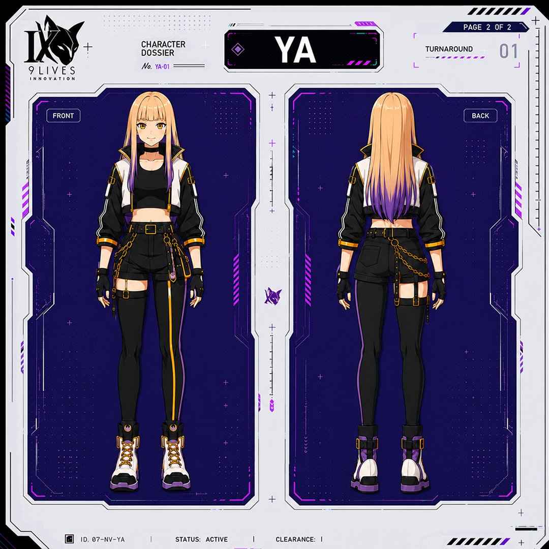9LInnovation's tweet photo. IXLives Innovations Dossier - Profile I: Abby Ya #9livesInnovation #EchoesofSolera #sliceofYa #characterProfile #characterdesign #dossier #aiassistance https://t.co/4vPnEwj8u9