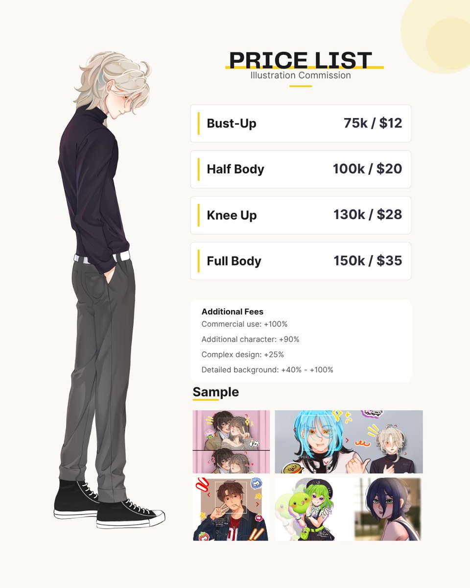 perlii0w0's tweet photo. [Please help RT 🥹🫶]
EMERGENCY COMMISSION OPEN‼️
Haloo, aku lagi kekurangan banget buat bayar biaya kuliah, jadi bisa di bilang ini urgent comms?? :'))

Ya Kalau Minat Bisa DM or cek link di bio ya! Terima kasih!!

#commission #artcommision #urgentcommision https://t.co/3NCkcxlxwr