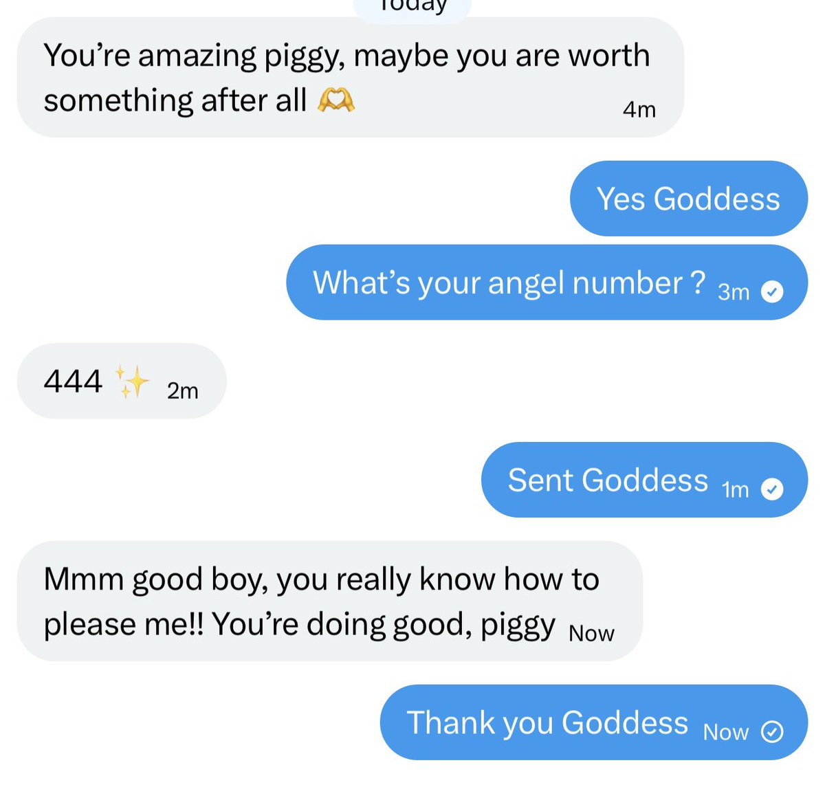 Born2Findom_01's tweet photo. Angel number 444 hit and I sent without thinking twice 😵‍💫 Goddess called me a good boy and said I know how to please her… melting into complete piggy mode right now. Thank you Goddess for the praise and the drain 🐷💸 https://t.co/AMJIGtKLLm