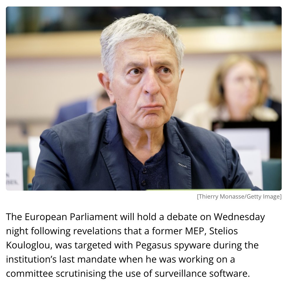 jsrailton's tweet photo. 🍿IMMINENT:  EU Parliament about to debate mercenary spyware.

May be spicy.

Follows our @citizenlab revelation an EU lawmaker was hacked with Pegasus while investigating the spyware.

Time: 1PM Eastern, 7PM Brussels

LIVE HERE: https://t.co/w5JdbphZGx