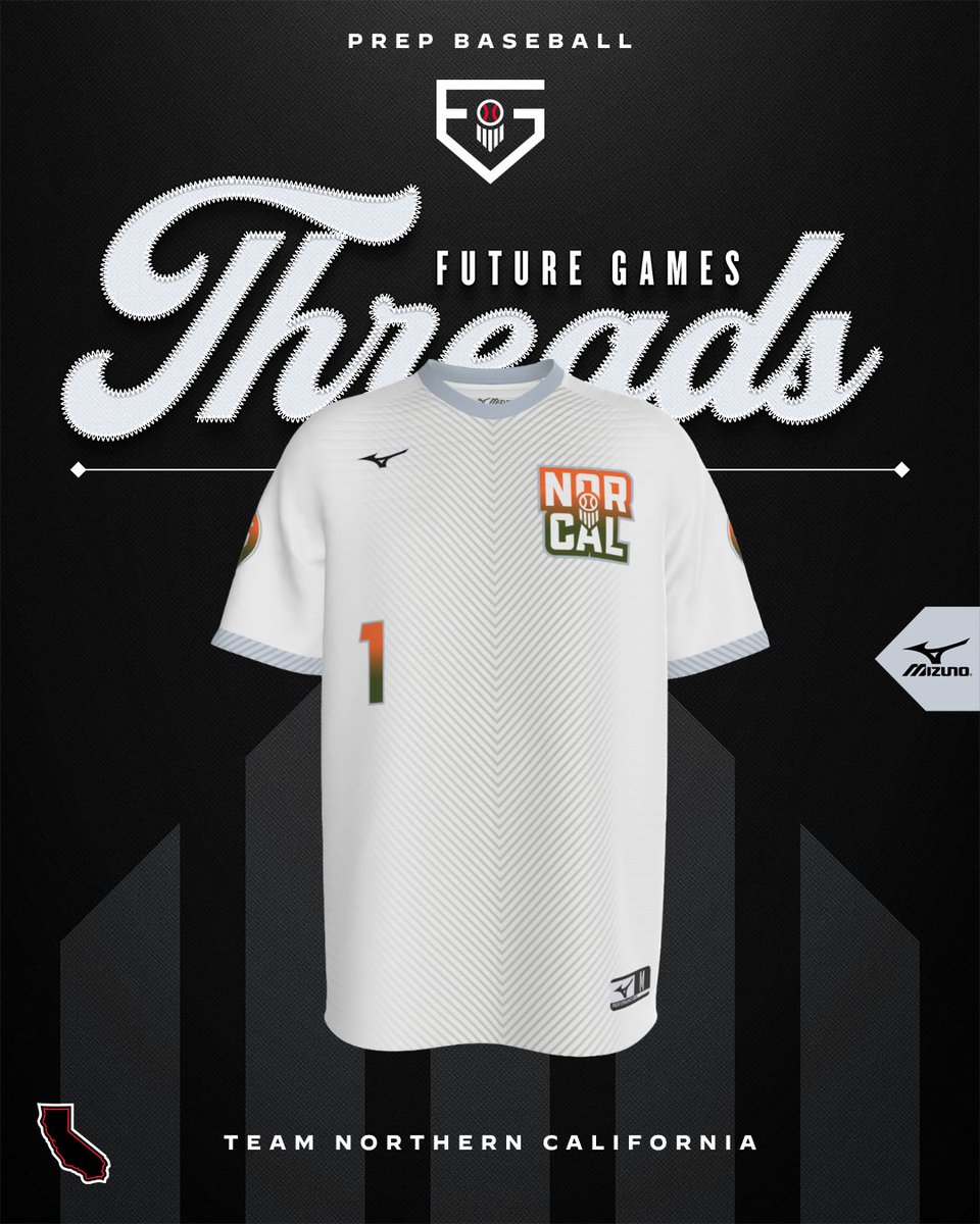 PrepBaseballCA's tweet photo. 🌲𝗙𝗨𝗧𝗨𝗥𝗘 𝗚𝗔𝗠𝗘𝗦 𝗧𝗛𝗥𝗘𝗔𝗗𝗦 🌲

Introducing the @MizunoUSA jerseys for #TeamNorCal at the 2026 Prep Baseball Future Games.   

The Premiere Event in the nation for uncommitted players is only 2⃣weeks away…⏰

#PBFG26 || @prepbaseball https://t.co/Cplnl85TVF