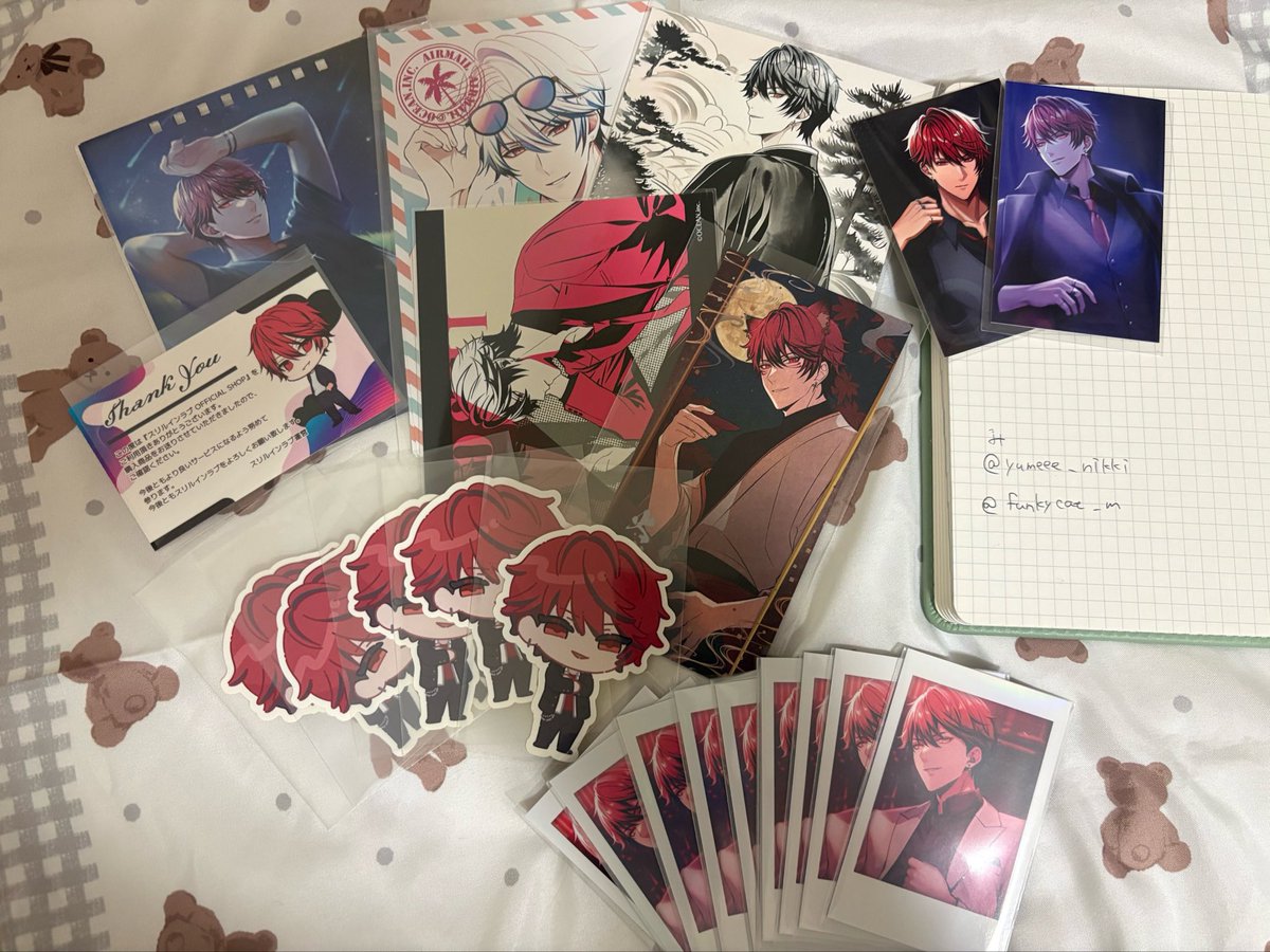 funkycat_m's tweet photo. 【譲渡】スリルインラブ スリラブ

譲: 画像の 椿屋さん、成宮さん、火威さん、絵上さん

グッズ縮小の為の無償譲渡となります
現在此方が交換に出してるものと合わせての場合は送料負担無し、譲渡希望のみの場合はクリックポスト代＋梱包料として200円ご負担下さい

ご希望の方リプにてお声かけ下さい https://t.co/apzxgJ7FtB