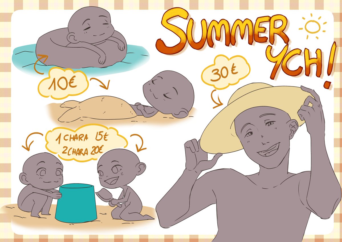 livifu_'s tweet photo. ☀️SUMMER YCH☀️
Get your character having fun this summer!!

4 different and accesible illustrations for your character
Open to lots of customization!

Vgen Link ⬇️ https://t.co/i29lOx8rkF