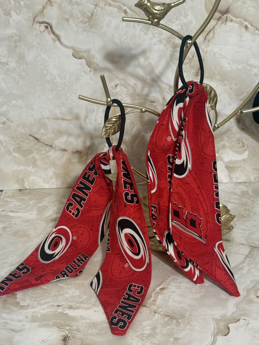 boring_jen20's tweet photo. I had fun with these! New Stanley cup towels, bag charms and pony holders. #carolinahurricanes #Stanleycupchamps #letsgocanes #RandomStitchesbyJen on Etsy https://t.co/GjfEnKwso4