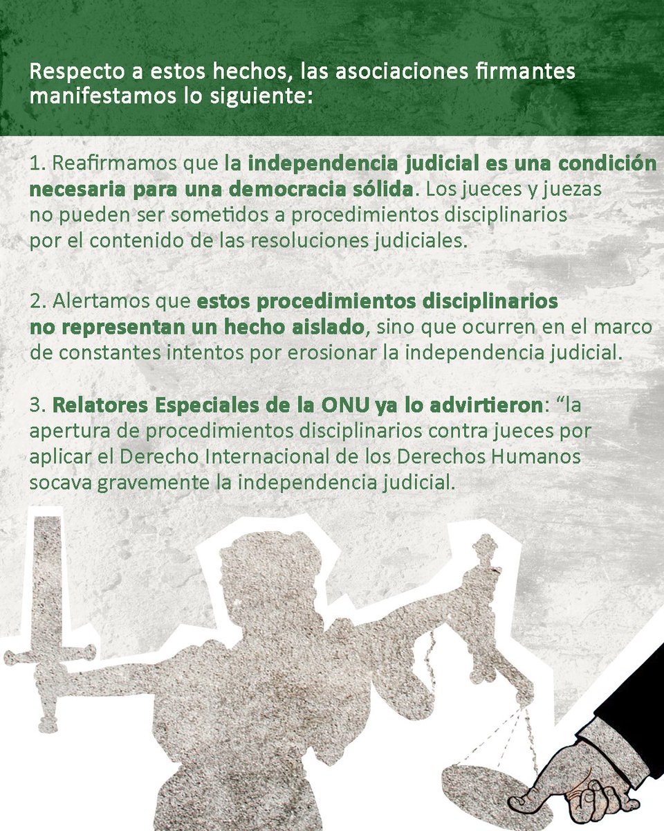 Apmjperu's tweet photo. 👩🏽‍⚖️👨🏽‍⚖️ Pronunciamiento en defensa de la independencia judicial frente a presiones externas

📄 Accede al pronunciamiento completo:
https://t.co/zigYEJPxUt https://t.co/fLhzaO9kev