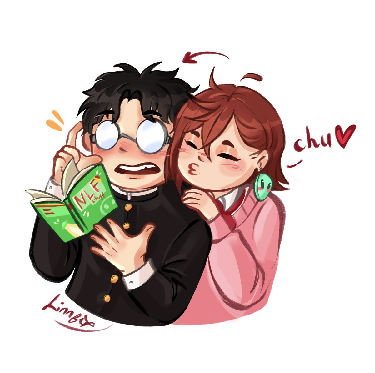linn_fix's tweet photo. One second later:   
#Dandadan #mokarun #dandadanfanart #okamomo #fanart https://t.co/qEKzTcld93