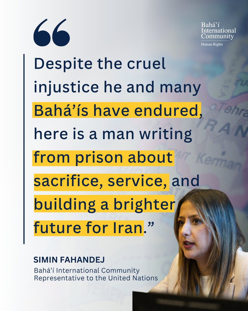 BahaiBIC_Rights's tweet photo. Simin Fahandej, BIC Representative to the United Nations in Geneva, speaks directly on the case of Pejman Zare.

https://t.co/HSt6PpH0Kb https://t.co/KuDGbsYcc7