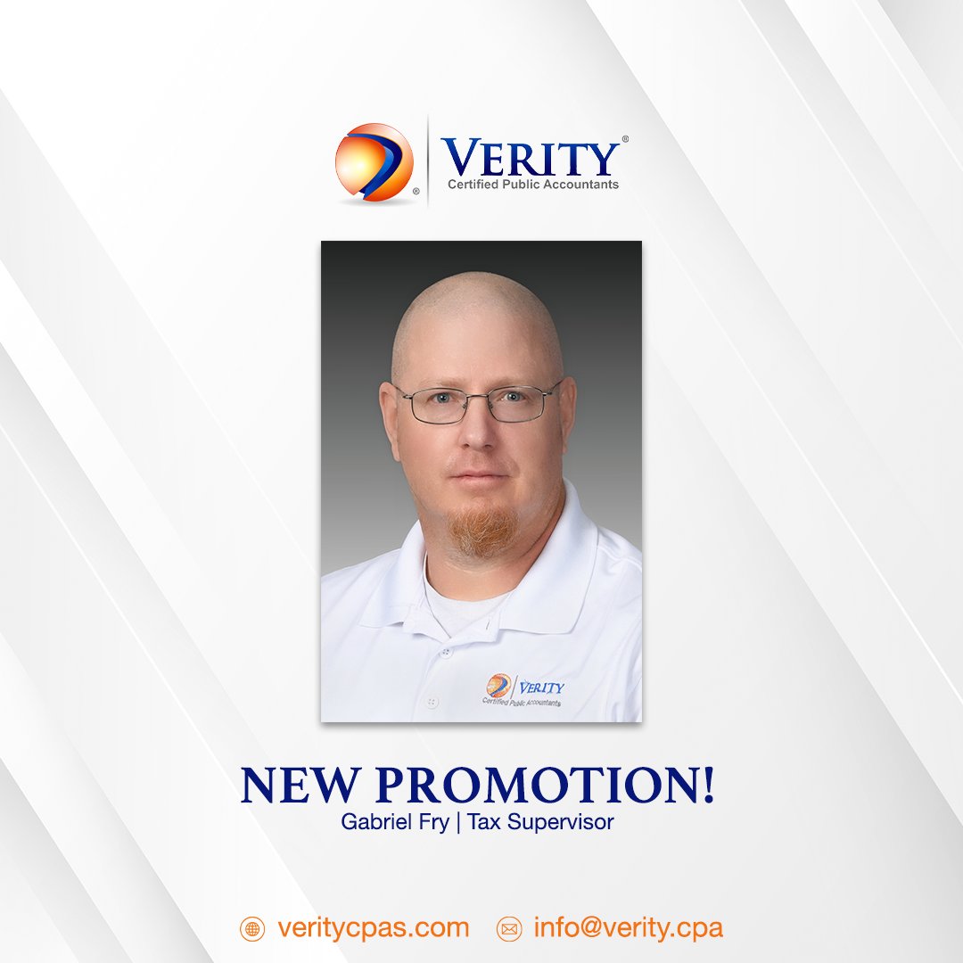 VerityCPAs's tweet photo. ๐ Congrats to Bailey and Gabe on their well-deserved promotions at Verity CPAs! Weโre grateful for all they do and excited to see them thrive in their new roles.
#EmployeeRecognition #ProfessionalDevelopment #AccountingFirm https://t.co/tZEnWkkoMl