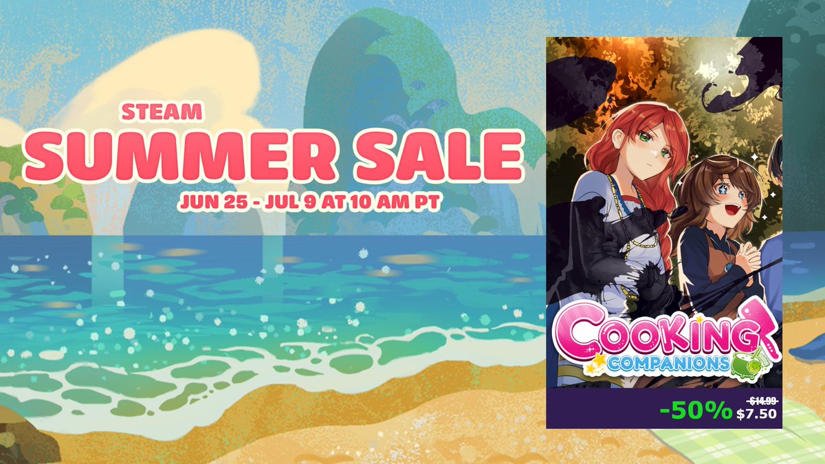 DeerDreamStudio's tweet photo. FINAL DAY to grab Cooking Companions (and the sequel) for -50% off! 

If you haven't played since launch: more content has been added, as well as translations into 🇲🇽🇧🇷🇨🇳🇯🇵🇰🇷! https://t.co/ljT1Gbs0z1