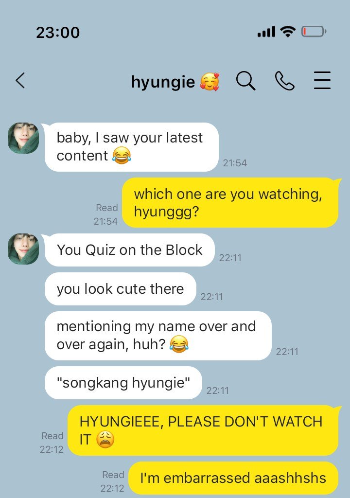 calliogy's tweet photo. #songjun / #junkang two tweets au: songkang's reaction after seeing junyoung say his name. https://t.co/jLCVMyQWEV