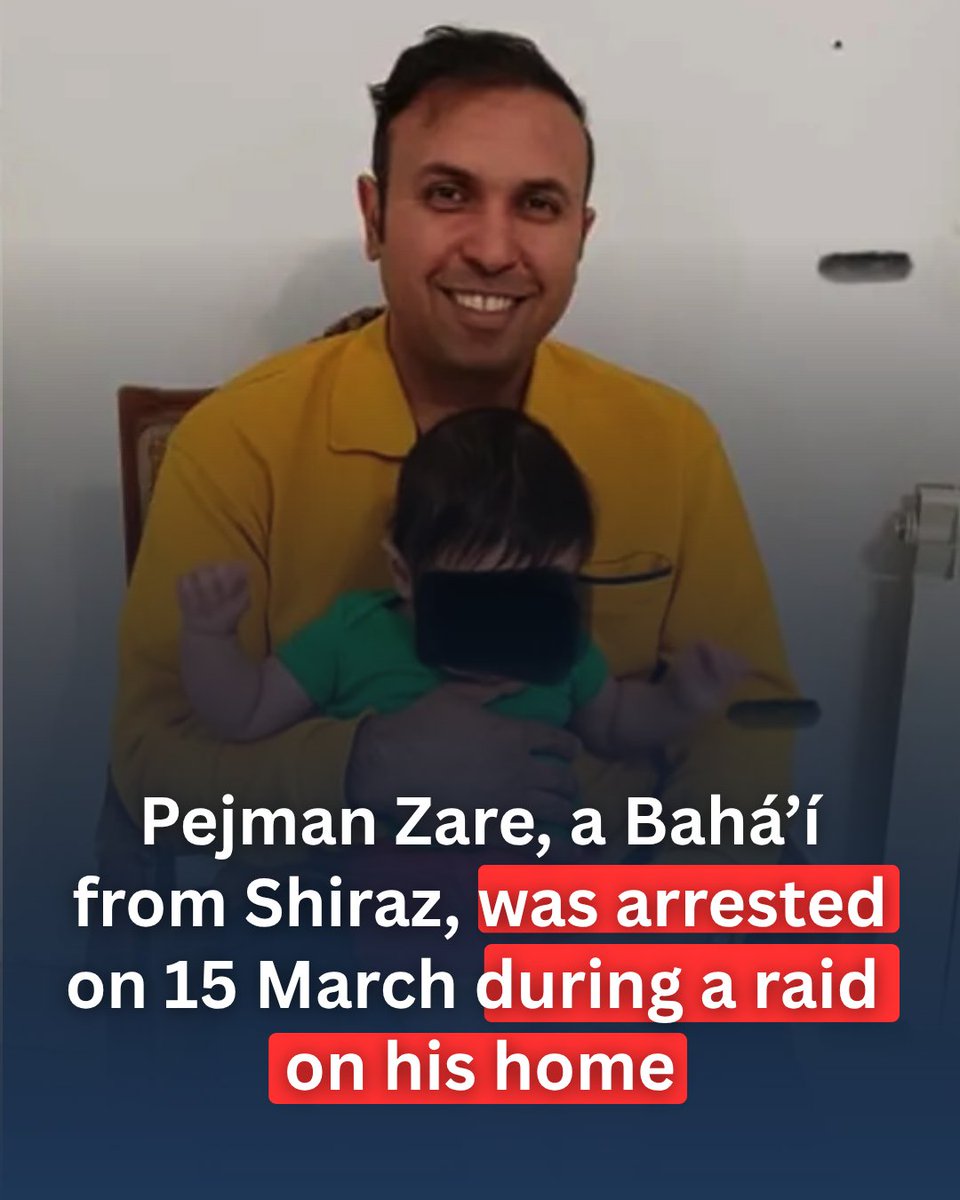 BahaiBIC_Rights's tweet photo. Iranian Baha’i father writes birthday letter to one-year-old child from prison, affirming hope and service to Iran amid escalating arrests.  

https://t.co/v6IfBC1FNf 

#BahaiRights #Iran #HumanRights https://t.co/Qo0DkYppdV